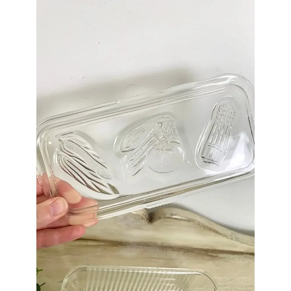 Vintage Federal Glass Refrigerator Dish Lidded Glass Storage Container Retro
